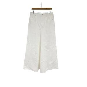 Tibi White Japanese Denim Godet Maxi Skirt Womens Size 28 NWOT